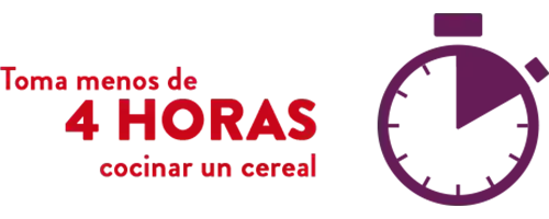 Toma menos de 4 horas cocinar un cereal